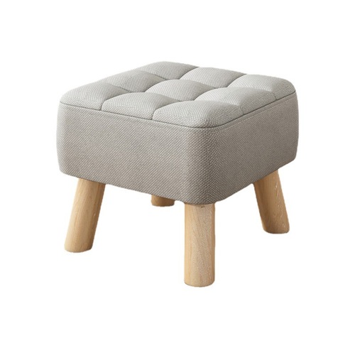 Low stool, small dining chair, home living room, removable washable chair, simple fabric footstool, solid wood small stool, square stool, shoe changing stool