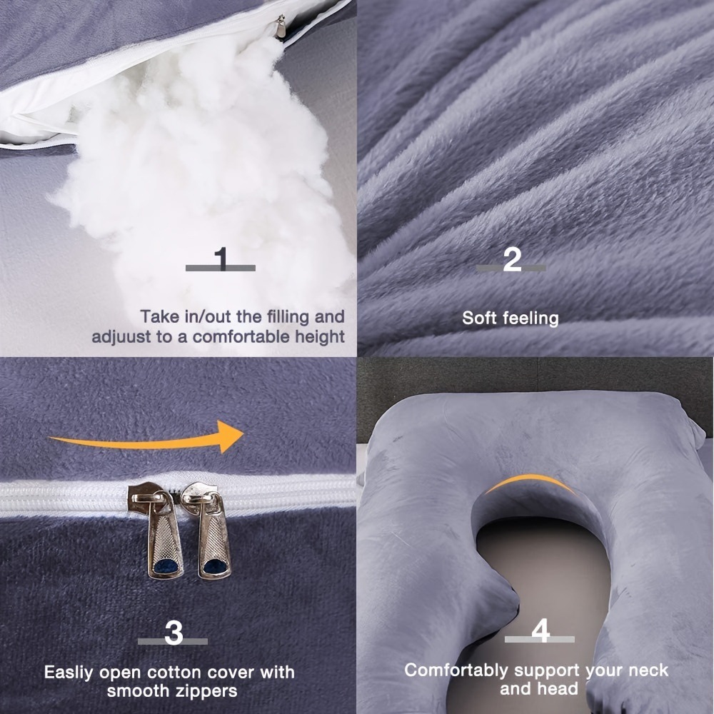 Almohada para mujeres embarazadas, protector de cintura, artefacto para dormir lateral, almohada en forma de U para piernas durante el embarazo, funda de almohada desmontable, explosión transfronteriza de Amazon