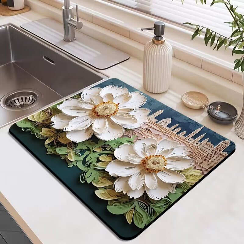 新商品の小さいデイジーは水を切って台所のカウンターを敷いてコーヒーマシンの碗を敷いて乾燥して水を吸うことを防止します。|undefined