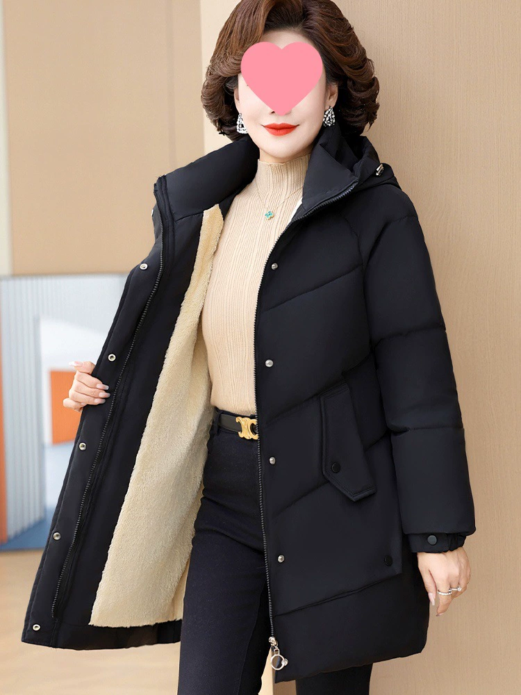 Warm down jacket for mother, oversize