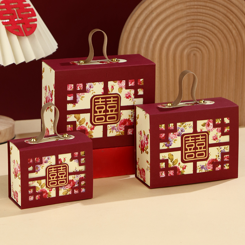 Caja de dulces de boda atmósfera caja de regalo de dulces portátiles caja de embalaje de boda caja vacía caja de cartón bolsa de dulces de boda