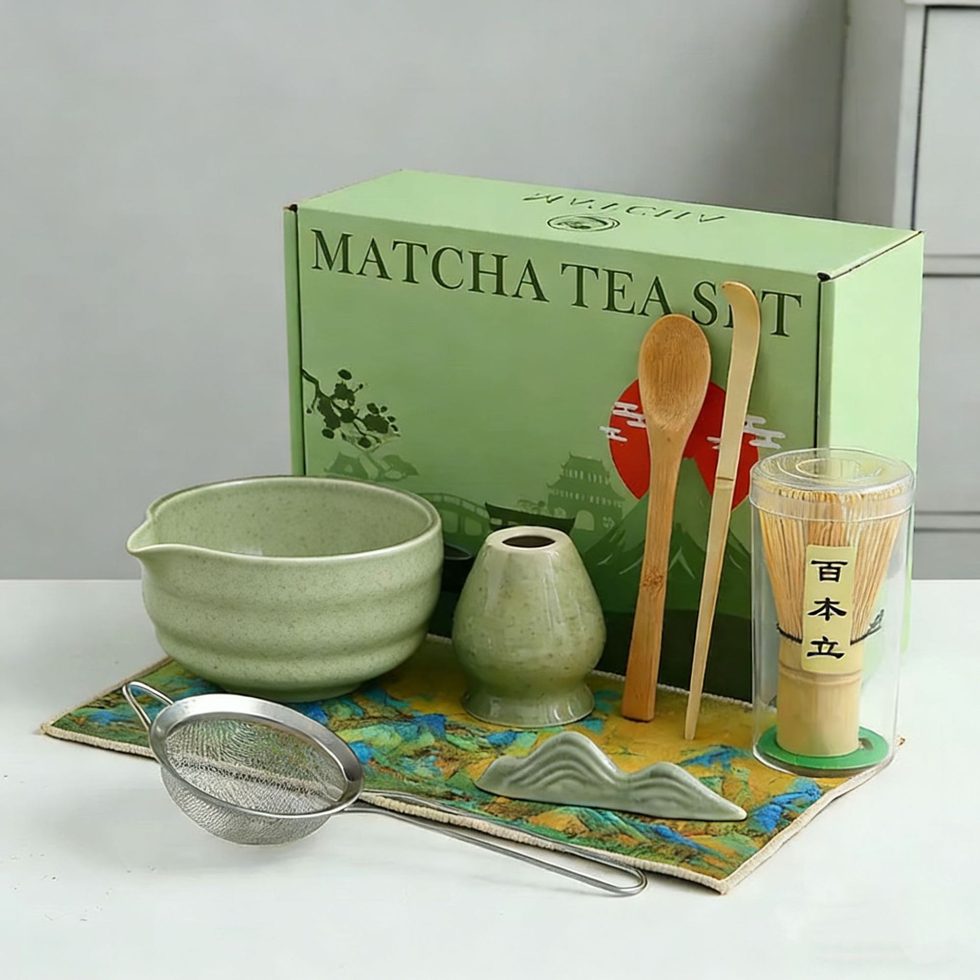 Transfronterizo exclusivo para el set de té Matcha japonés caja de regalo de té Matcha cepillo de té de 100 libros de té Matcha de la dinastía Song