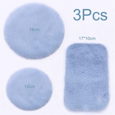 Mats, Rattan Mat Pads, Living Room Wool pad - standard-3-piece-set-blue