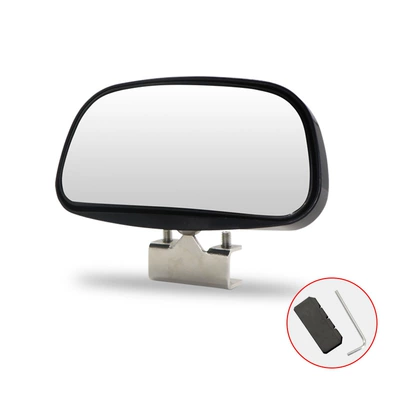 Double adjustment car auxiliary rear view large field of view coach 360 degree upper mirror reversing blind spot mirror additional mirror coach mirror (Large field of view rear view auxiliary mirror) - black