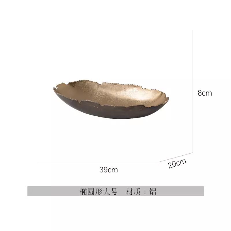 Lujo ligero indio, simple, aluminio, plata, cuencos, bandejas de frutas, adornos decorativos, macetas de flores de mesa en la Sala modelo