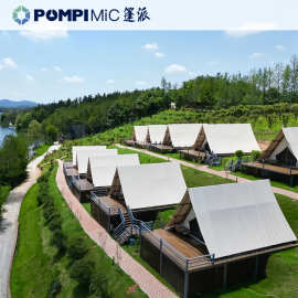 度假村风景区屋网红打卡木结构篷房A级轻奢酒店营地三角形帐篷