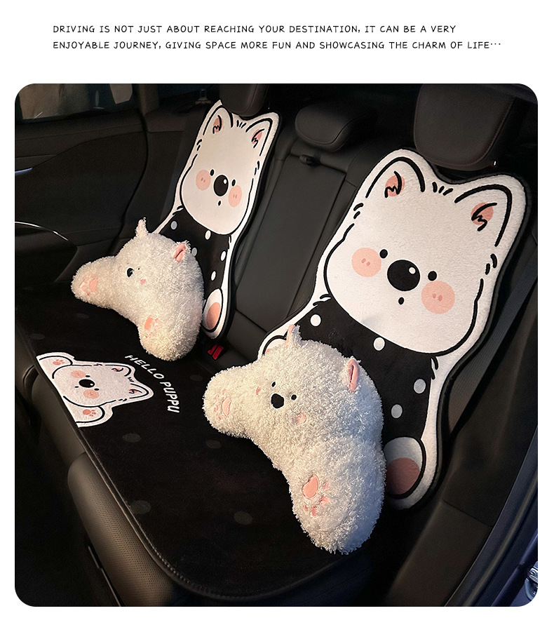 Blue Rain's New Cartoon Car Seat Cushion, Winter Plush Warm Car Seat Cushion, Winter Car Seat Cover for Use in the Car