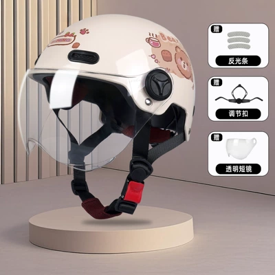 Motosiklet kaskı (dəbilqə) — Vehicle Helmet - dumb-khaki-coffee-transparent-short-class-a-new-national-standard-3c