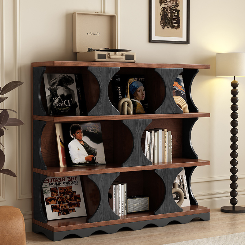 Retro Bookcase Living Room Display Cabinet Storage Cabinet High-End French Medieval Entrance Bedroom Storage Cabinet Decorative Cabinet