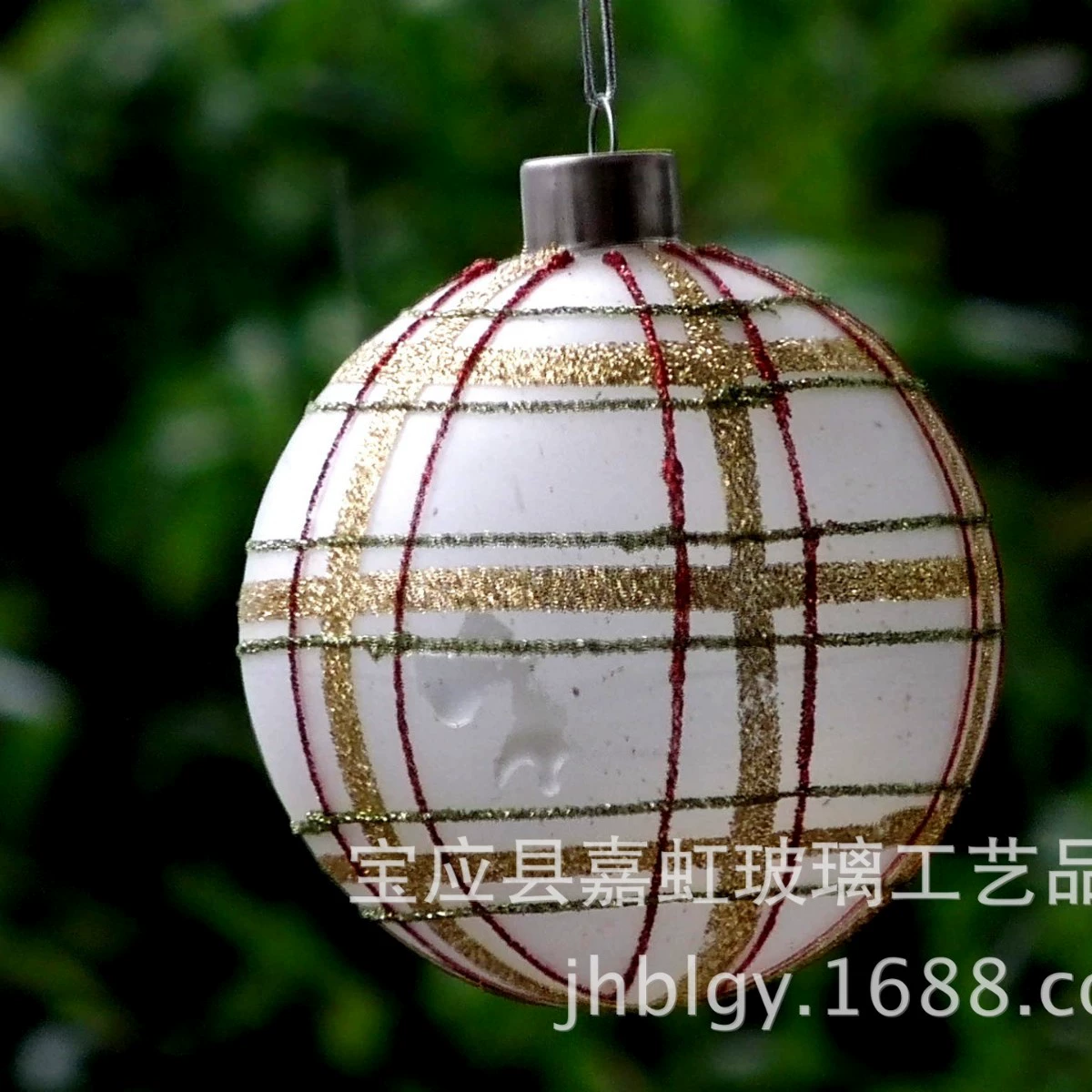 Painted glass Christmas pendant, Birthday gift