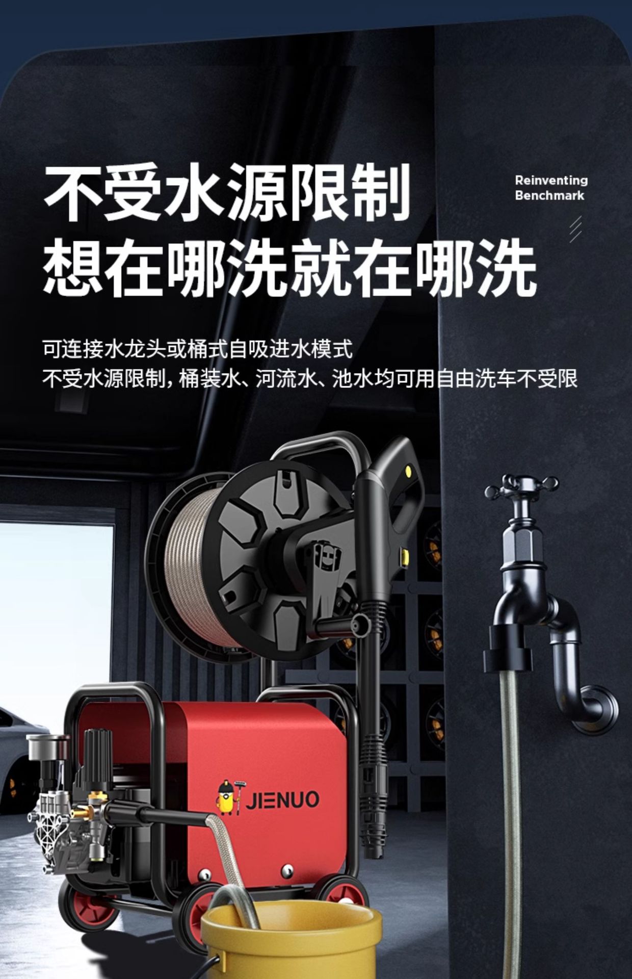 Car Washing Machine 220V Household High-Pressure Water Pump High-Power Booster Super Powerful Floor Washing Artifact Brush Car Water Gun Cleaning Wholesale