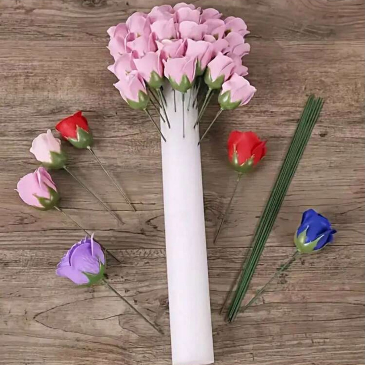 Bocina de algodón de espuma floral blanca-40x5cm producción floral regalo fiesta festiva boda producción floral transfronterizo