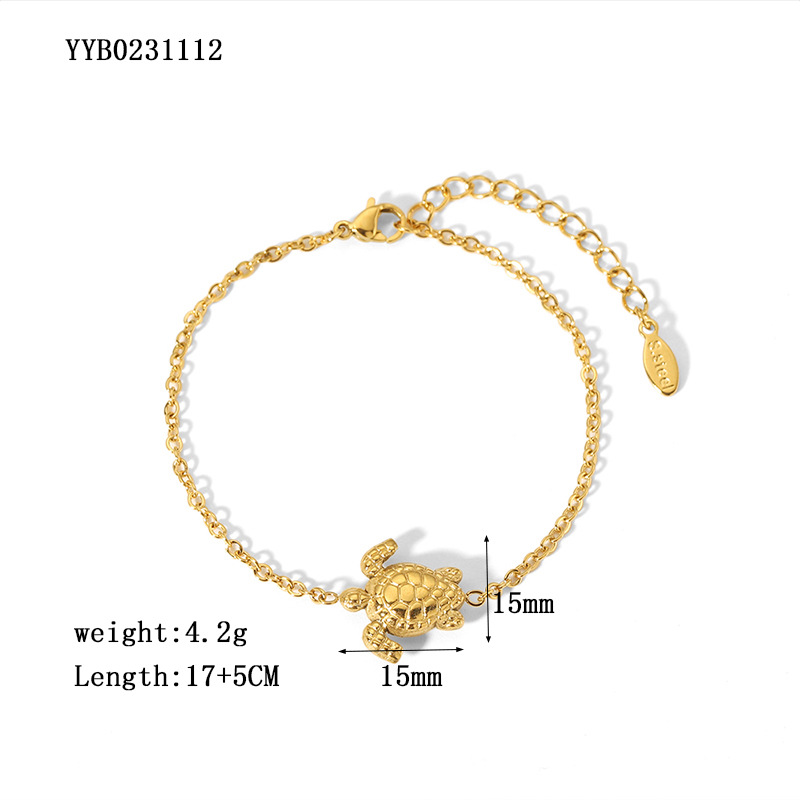 Elegant Lady Flower Butterfly Fish 304 Stainless Steel 18K Gold Plated Rhinestones Bracelets In Bulk display picture 5