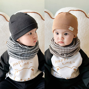 2025 Winter New European and American Plaid Style Kidsren's Scarf, Warm and Thickeneded, Male and Female Baby Neck Scarf, Category a