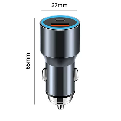 Mobil şarj cihazları: Car Charger Suitable for Apple Android - opp-bag-alloy-super-fast-charge-66w-pd20w-microphone-gray