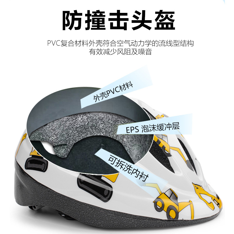 兒童輪滑滑板頭盔可調節自行車騎行頭盔小孩幼兒防摔平衡車頭盔