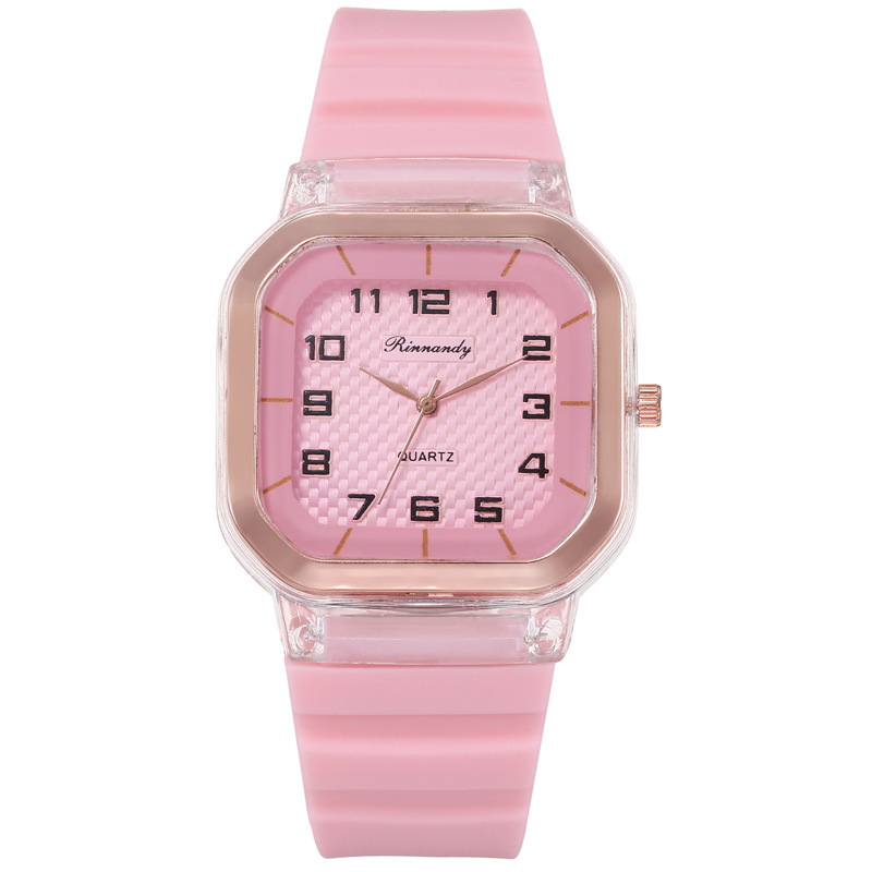 Women's Watch Fashion Silicone Strap Square Dial Digital Print Pointer Quartz Watch Dress Accessories Women's Watch Fashion Silicone Strap Square Dial Digital Print Pointer Quartz Watch Dress Accessories