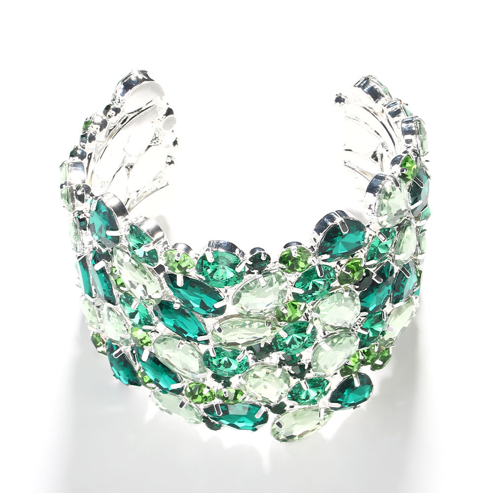 Venta caliente transfronteriza Super exagerada pulsera de alto grado en forma de gota color rhinestone pulsera etapa accesorios pulsera