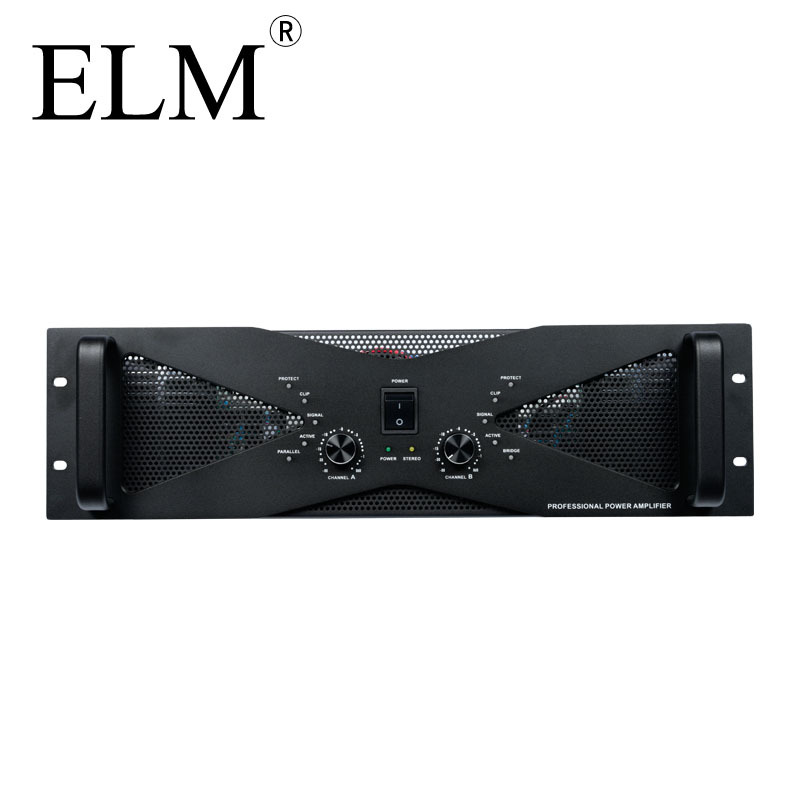 ELM 3U大功率2通道1000W纯后级功放带显示屏家用舞台通用