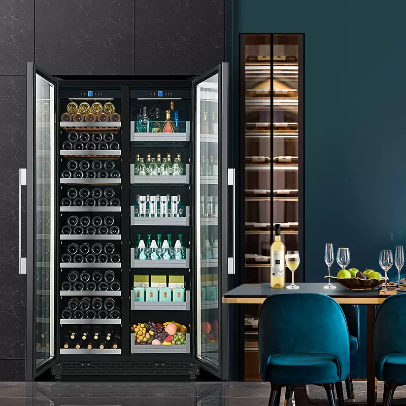 雅韵窖藏双门一体冰吧酒柜恒温红酒柜家用商用风冷茶叶冰箱冷藏柜