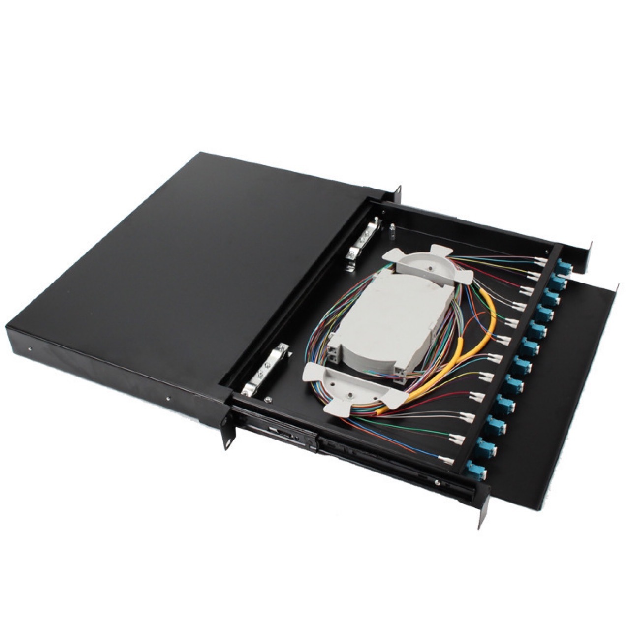 12口SCLC光纤终端盒24芯机架式12 24芯抽拉式光缆熔接盒1u空架