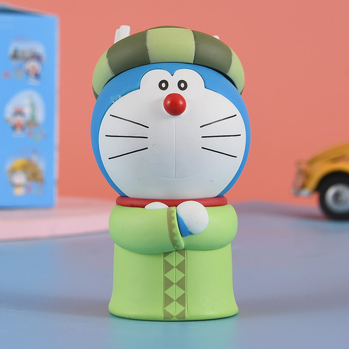 Doraemon World Travel Official Hand Puppet Ornament Birthday Gift Influencer  New Model Doraemon Blind Box