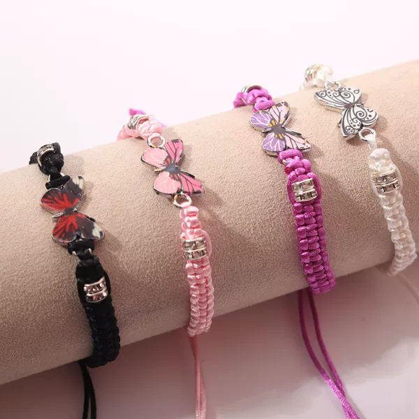 New European and American Cross-Border Hot-Selling Hand-Woven Couple Butterfly Bracelets and Bracelets for Men and Women's Girlfriends' Birthday Bracelets