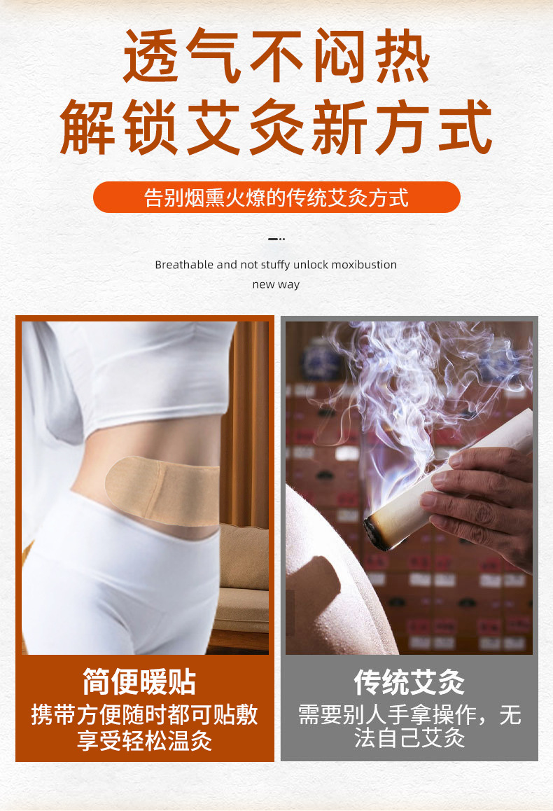 Warm Palace Heat Patch with Mugwort Self Heating Abdominal Patch for Menstrual Comfort 5 Patches per Box specifications