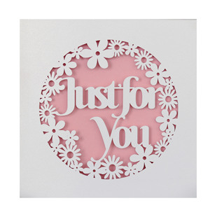 Export direct sale Just for you blessing card hollow pink daisy beautiful greeting card factory in stock wholesale