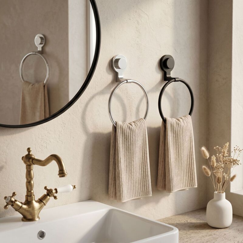 Koemo Amazon Towel Ring Stainless Steel Towel Rack Bathroom Wall-Mounted Suction Cup Towel Rack No-Drill Cross-Border Koemo Amazon Towel Ring Stainless Steel Towel Rack Bathroom Wall-Mounted Suction Cup Towel Rack No-Drill Cross-Border