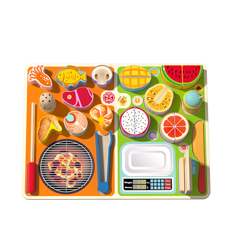 Juguetes de cocina para niños cortar frutas de madera para ver al bebé cocinar juguetes de madera