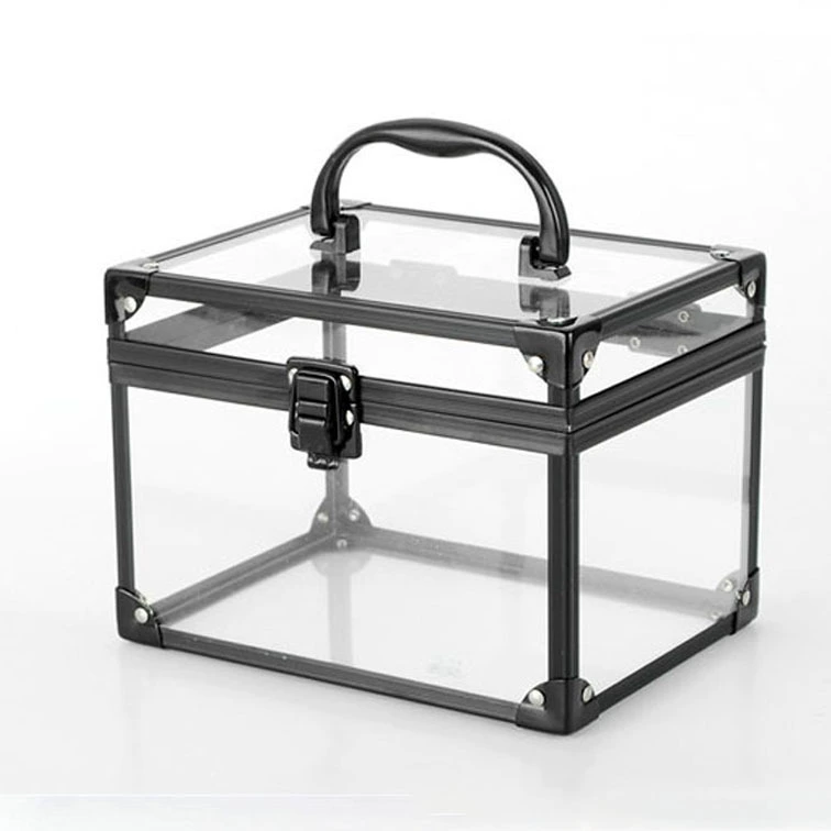Новый Акрил портативный ящик для хранения ювелирных изделий из алюминиевого сплава косметический ящик для ювелирных изделий