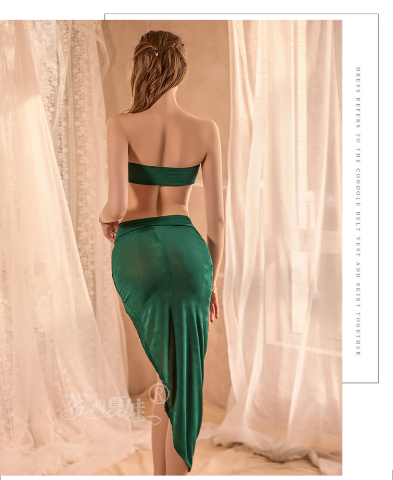 Mermaid-Style Roleplay Lingerie Set, Green Polyester, One Size — detail image 6