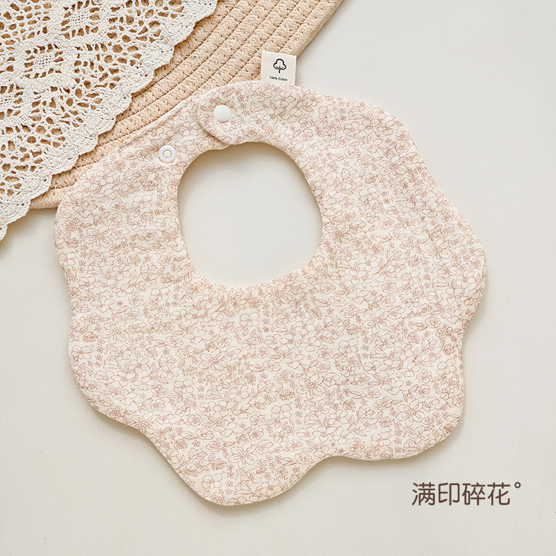 Babero de gasa de algodón de seis capas para niños, toalla para la saliva tipo cuello, babero giratorio para bebés, anti-regurgitación, protección para el vientre.