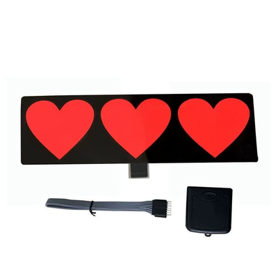 Cold light sheet, Luminous Car Stickers Wanted Five-Star - three-red-hearts