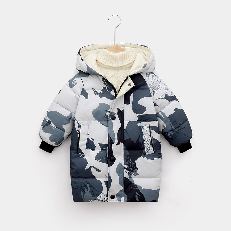 Children's cotton padded clothes baby cotton padded clothes down cotton padded clothes boys' cotton padded clothes Korean version girls' cotton padded jacket medium long winter warm coat