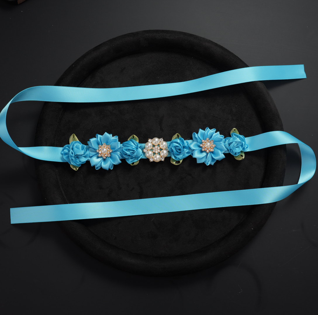 Blue headband pearl