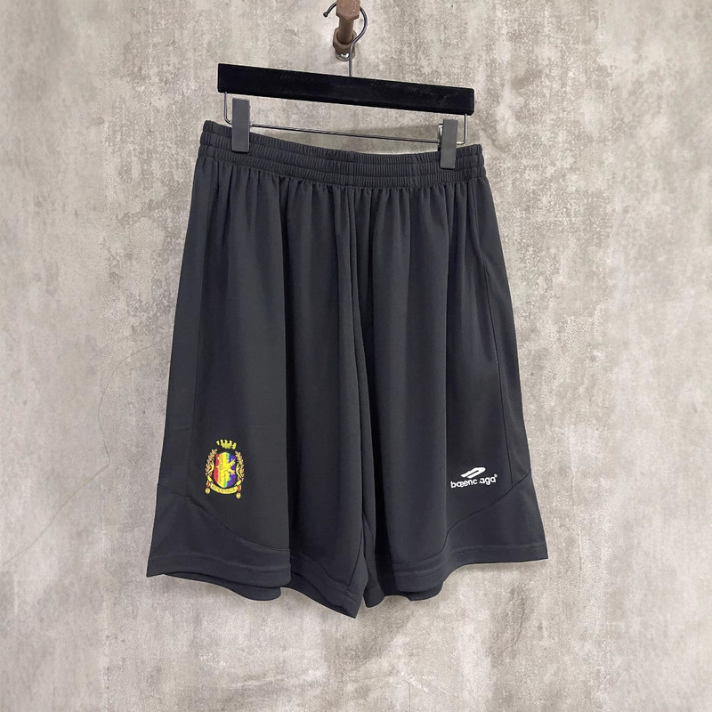 B Home Correct Version Foreign Trade Paris 25s Embroidered Letters Football Casual Shorts for Men and Women [This No Pocket]