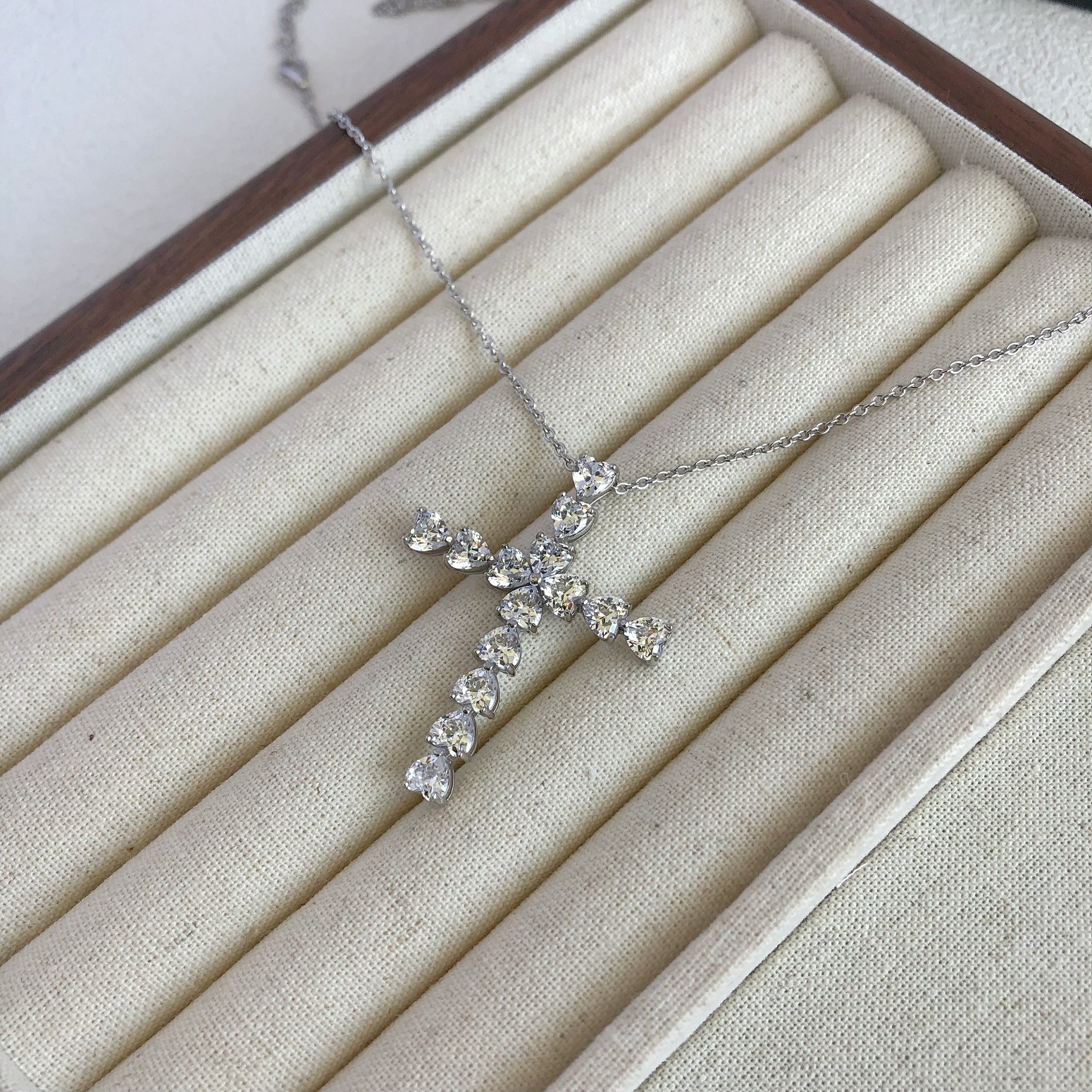5g Weight 925 Sterling Silver Pendant Material Zircon Inlay Material Pendant Necklace Classification 925 sterling silver Chain Material 1 Piece Quantity Holiday, Daily Occasion 925 Sterling Silver Material Geometric, Cross Pattern Women's Gender Plating, Inlay Design IG Style, Modern Style Style 925 Sterling Silver Zircon Plating Inlay Geometric Cross Pendant Necklace 13