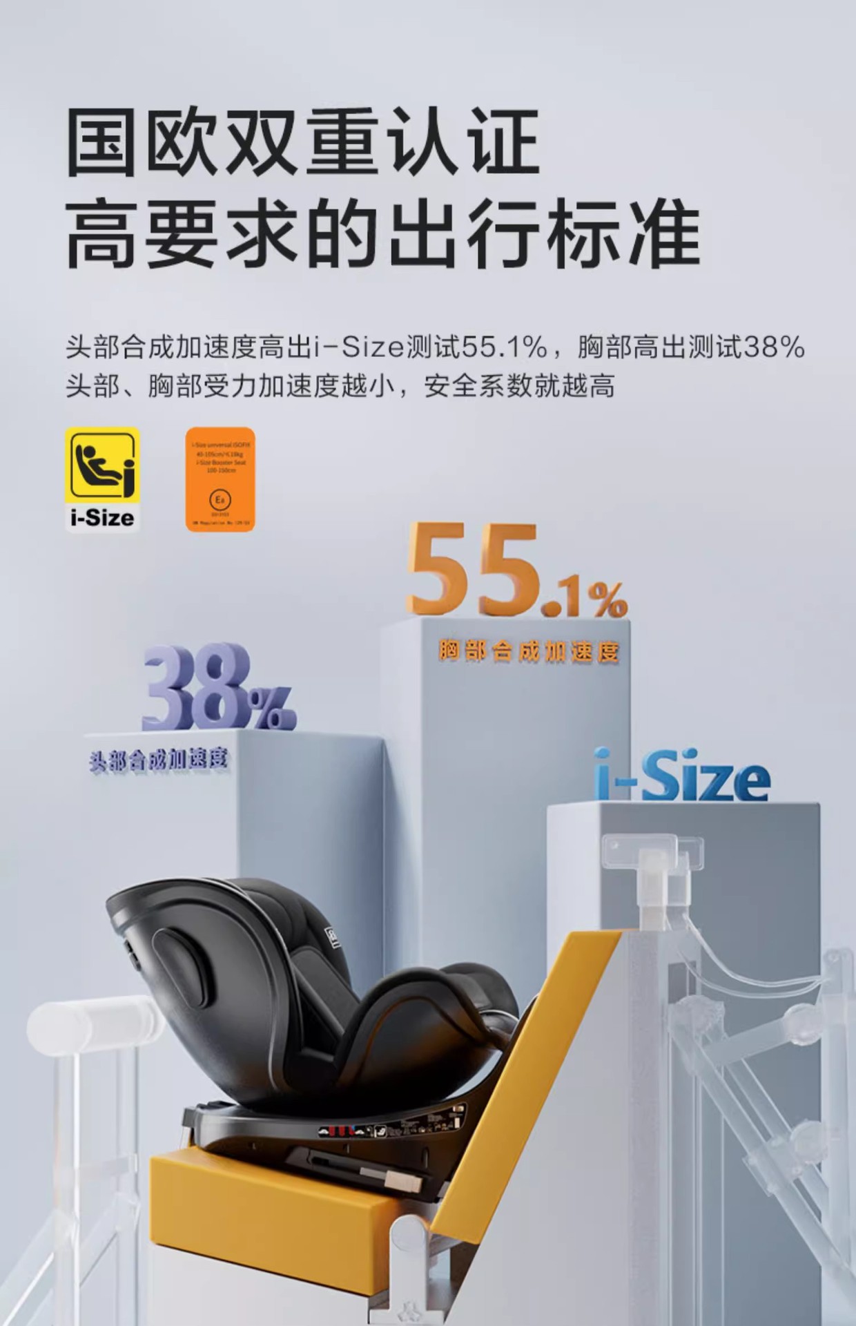 Yido child safety seat little knight car 0-12 years old car can sit and lie newborn safety seat
