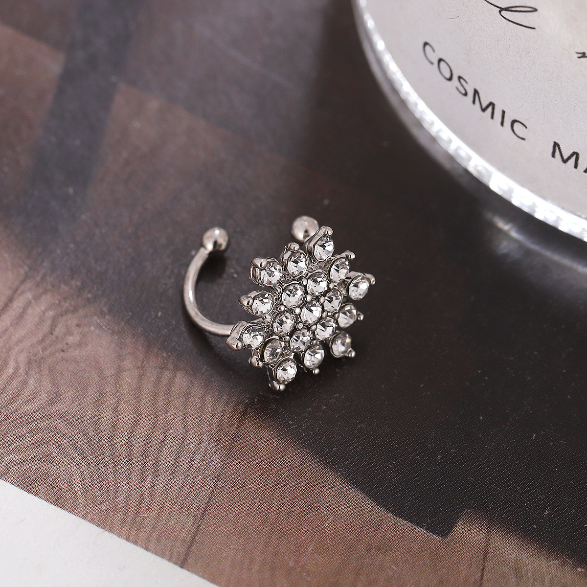 Joyería naranja | s925 plata esterlina copo de nieve diamante oído hueso clip no perforado indoloro oreja clip femenino francés nicho pendientes