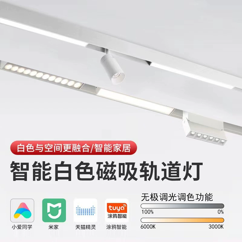 Умный белый магнитный трековый светильник Mijia, накладной, для гостиной, управление освещением, без основного светильника