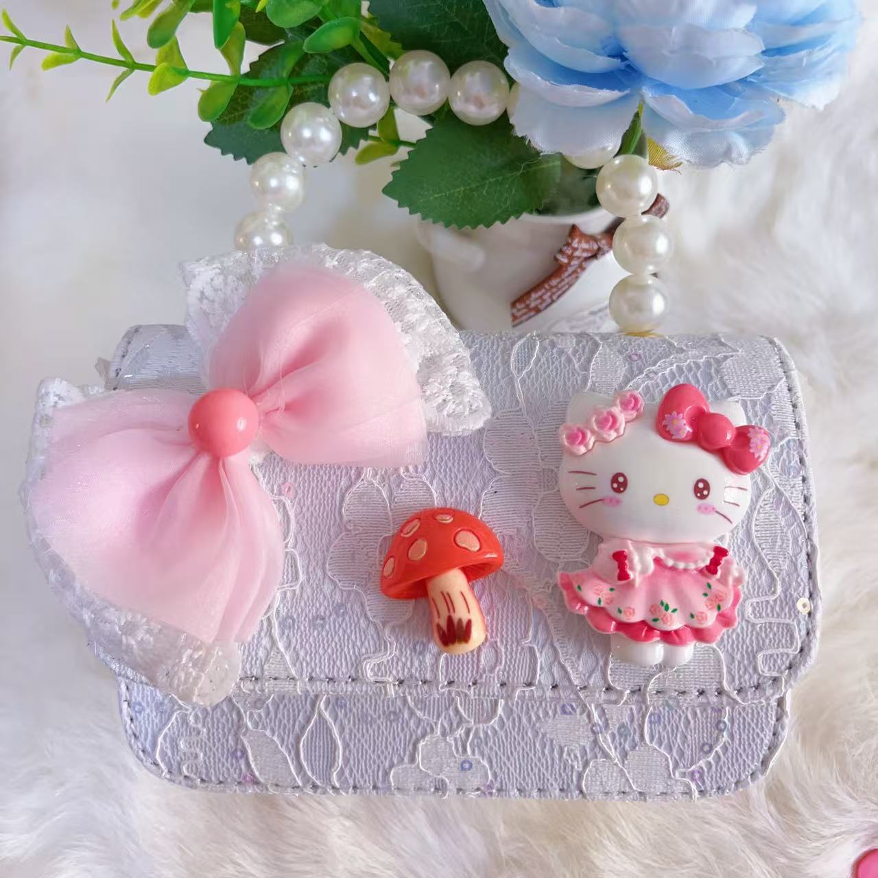 Bagos de hombro para niños primavera y verano frescos bolsos de perlas para niñas Aisha pequeña princesa bolsos de mochila de estilo extranjero