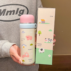 アニメ保温カップ児童通学専用ステンレス保温カップロープ付き学生携帯高颜値カップ