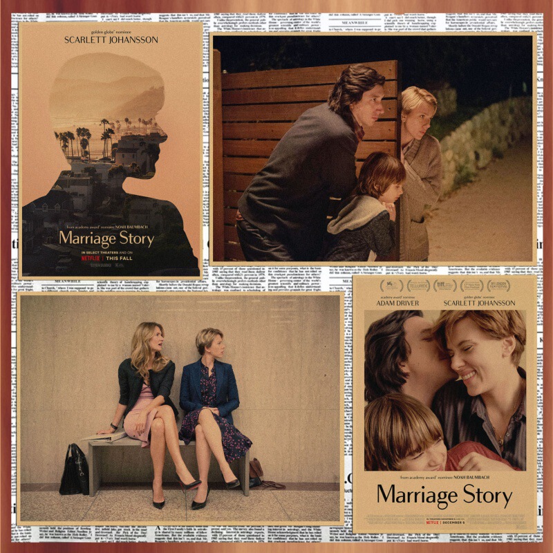Marriage Story Movie Poster Scarlett Johansson Vintage Kraft Paper Decoration Wall Painting Mural