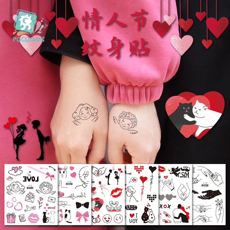 Cross-Border New Style Erotic Tattoo Stickers, Valentine's Day Tattoo Stickers, Temporary Water Transfer Stickers Wholesale
