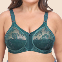 魅兰生超薄全罩杯外贸大码文胸无海绵性感蕾丝透明欧美内衣BCDEFG