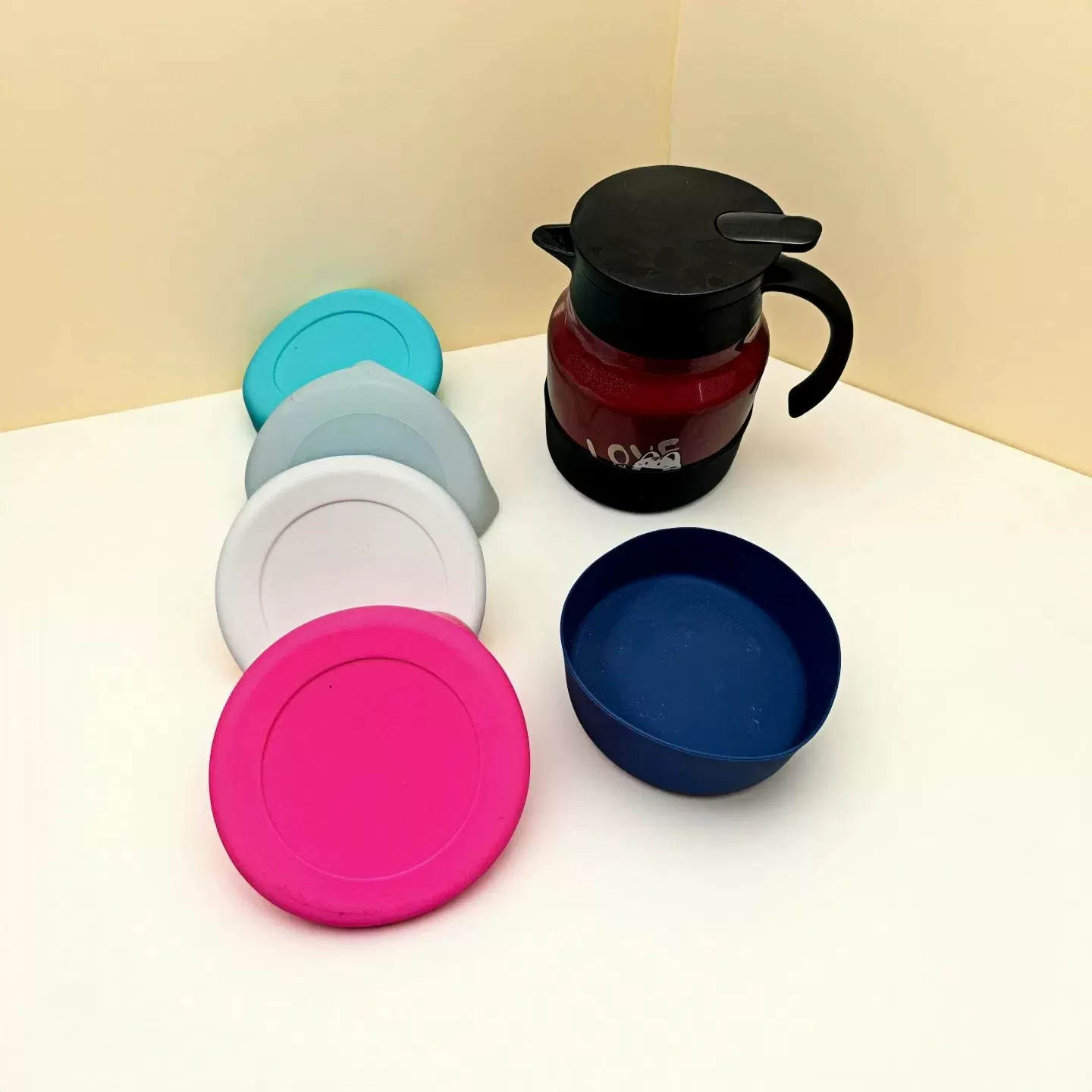 定制12cm硅胶杯套64OZ不锈钢杯壶杯底防滑套耐高温圆形硅胶保护套