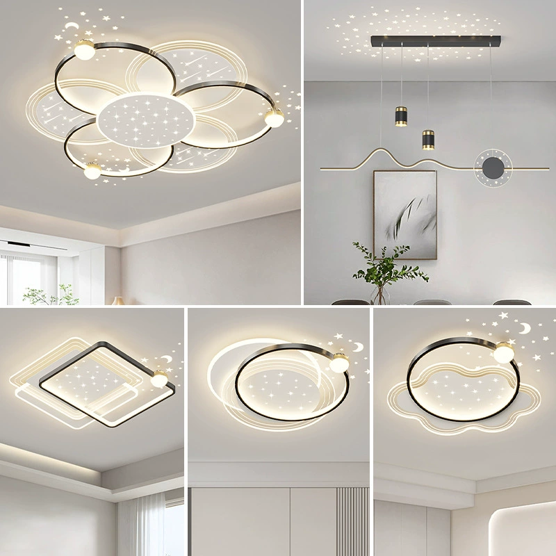 Лампа для гостиной, основная лампа для зала, высококачественная потолочная лампа в форме цветка, новая лампа Zhongshan 2025 года, комбинация для всего дома