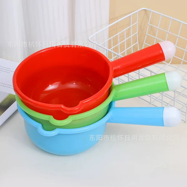 Large Plastic Water Scoop with Long Handle for Kitchen Use, Red Color, Industrial Water Ladle, Large Capacity for Rafting